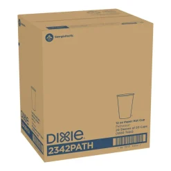 Dixie Paper Hot Cups, 12 oz, Pathways, 1000 Count (50 Cups per Pack, 20 Packs per Case)