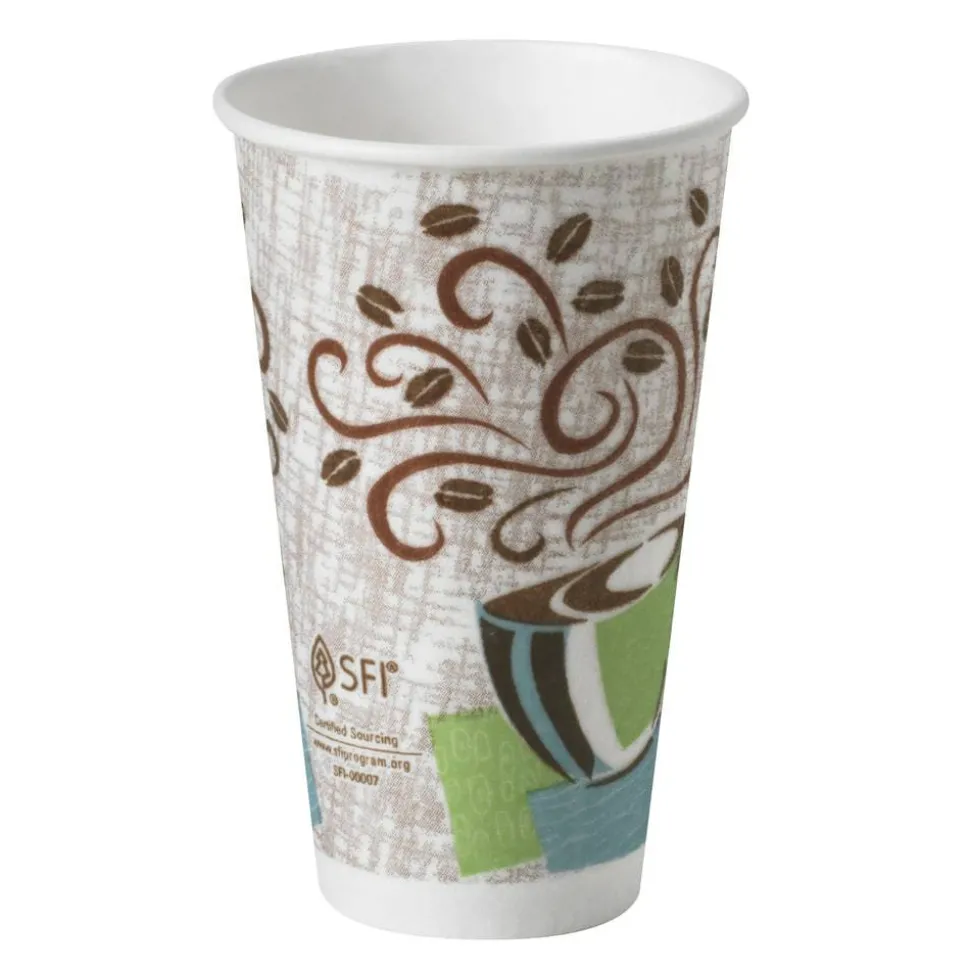 Dixie PerfecTouch 16 oz Insulated Paper Hot Coffee Cups by GP Pro