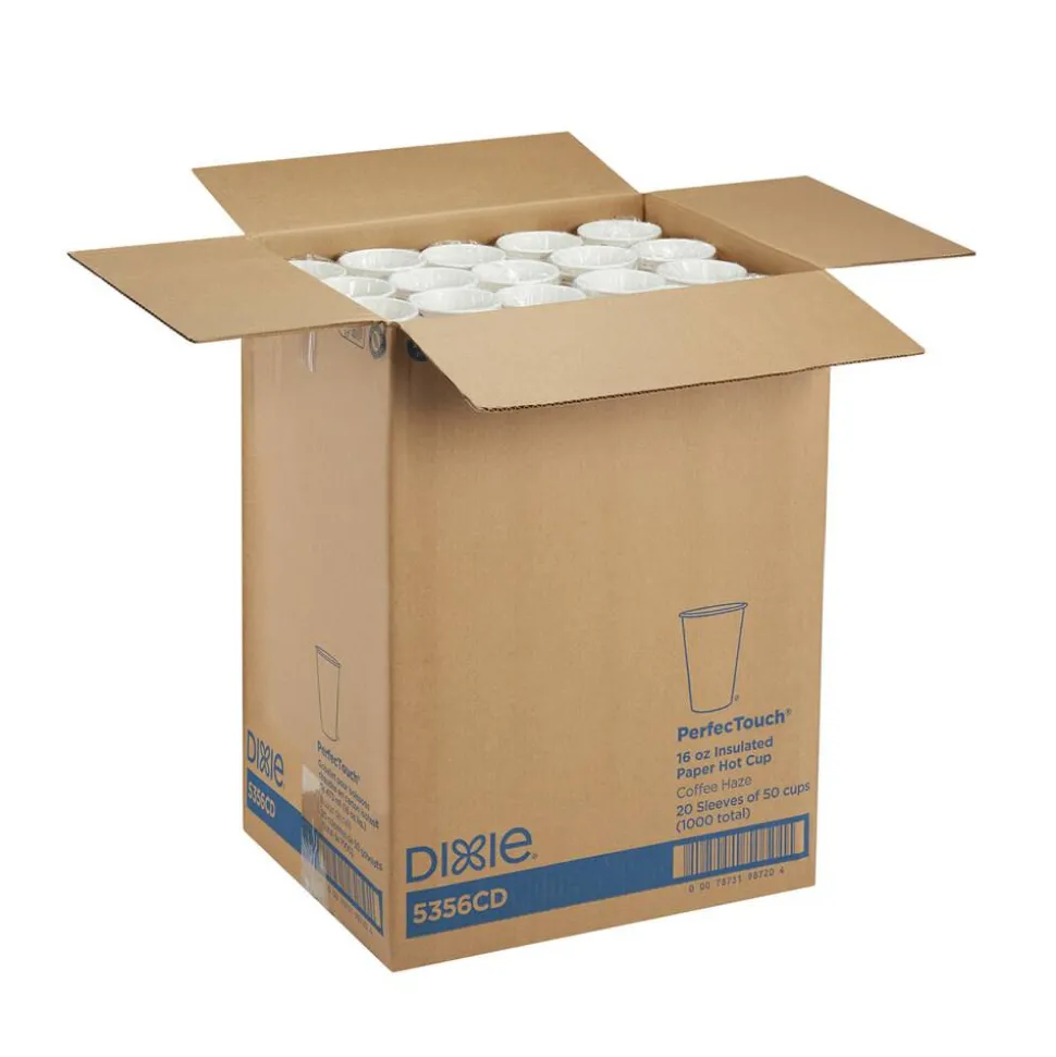 Dixie PerfecTouch 16 oz Insulated Paper Hot Coffee Cups by GP Pro