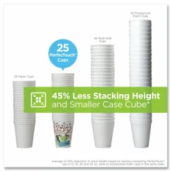 Dixie PerfecTouch 12 oz Insulated Paper Hot Coffee Cups by GP Pro - 50 / Pack