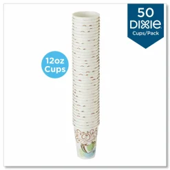 Dixie PerfecTouch 12 oz Insulated Paper Hot Coffee Cups by GP Pro - 50 / Pack