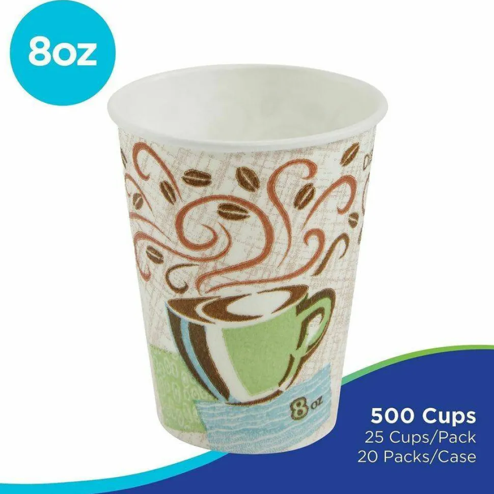 Dixie PerfecTouch 8 oz Insulated Paper Hot Coffee Cups by GP Pro