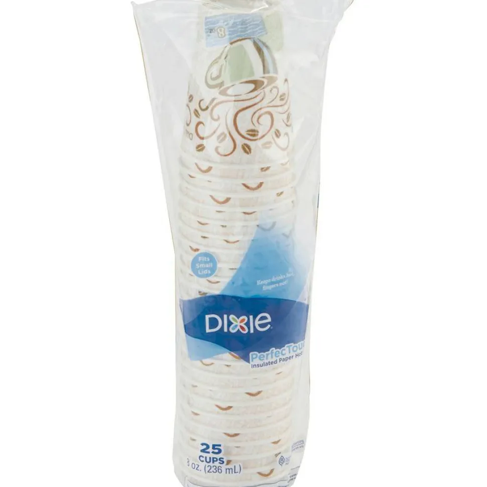 Dixie PerfecTouch 8 oz Insulated Paper Hot Coffee Cups by GP Pro