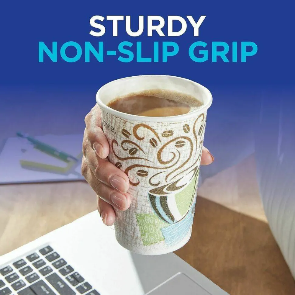 Dixie PerfecTouch 8 oz Insulated Paper Hot Coffee Cups by GP Pro