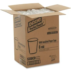 Dixie PerfecTouch 8 oz Insulated Paper Hot Coffee Cups by GP Pro - 50 / Pack