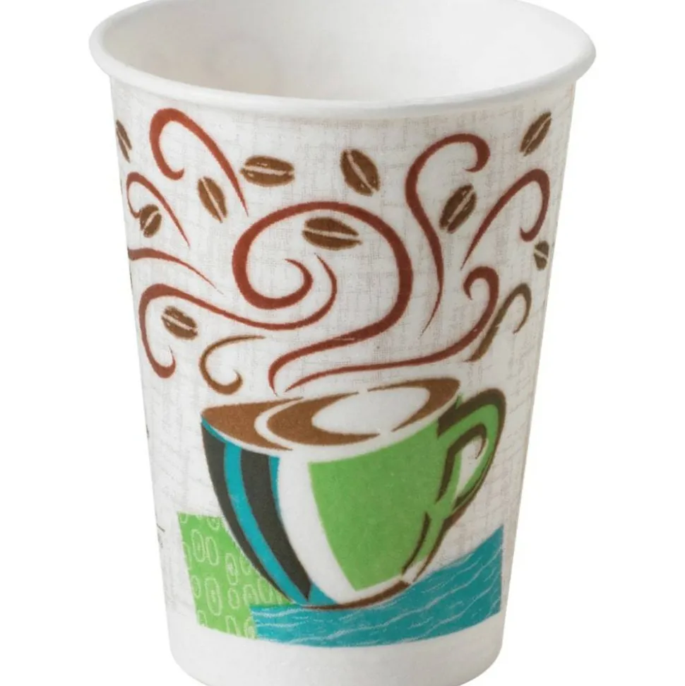 Dixie PerfecTouch 8 oz Insulated Paper Hot Coffee Cups by GP Pro - 50 / Pack