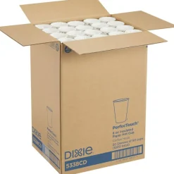 Dixie PerfecTouch 8 oz Insulated Paper Hot Coffee Cups by GP Pro - 50 / Pack