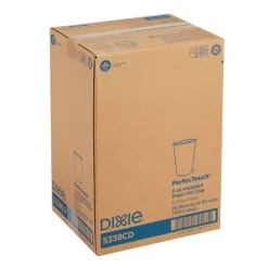 Dixie PerfecTouch 8 oz Insulated Paper Hot Coffee Cups by GP Pro - 50 / Pack