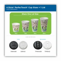Dixie PerfecTouch 12 oz Insulated Paper Hot Coffee Cups by GP Pro