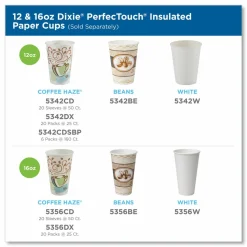 Dixie PerfecTouch 12 oz Insulated Paper Hot Coffee Cups by GP Pro