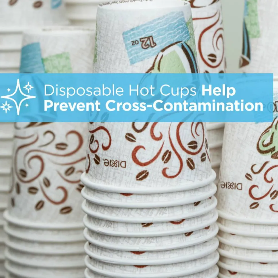 Dixie PerfecTouch Hot Cups And Lids, 12 Oz, Multicolor, Pack Of 50 Cups And Lids