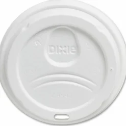 Dixie PerfecTouch Hot Cup Lids, For 10-, 12- And 16-Oz Cups, White, Pack Of 50 Lids