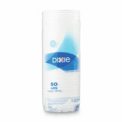 Dixie PerfecTouch Hot Cup Lids, For 10-, 12- And 16-Oz Cups, White, Pack Of 50 Lids