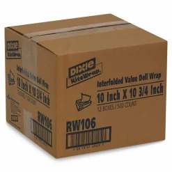 Dixie Rite-Wrap Dry Wax Lightweight Deli Paper, 10 x 10.75, 500 Sheets/Pack, 12 Packs/Carton