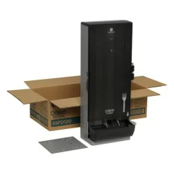 Dixie SmartStock Dining Utensil Dispenser, Holds 120 Forks, 10 x 8.78 x 24.75, Translucent Black