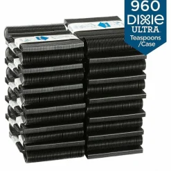 Dixie SmartStock Tri-Tower Dispensing System Polypropylene Cutlery, Mediumweight Spoon, Plastic, Black, 40/Pack, 24 Packs/Carton