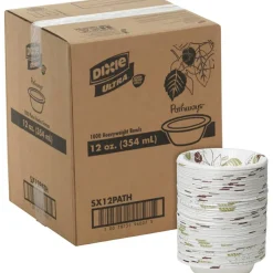 Dixie Ultra Heavy-Weight Paper Bowls, 12 ounce, Pathways Design, 1,000 Count (125 Bowls per Pack, 8 Packs per Case)