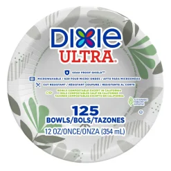 Dixie Ultra Heavy-Weight Paper Bowls, 12 ounce, Pathways Design, 1,000 Count (125 Bowls per Pack, 8 Packs per Case)