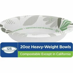 Dixie Ultra Pathways Heavyweight Paper Bowls, 20 Oz, Burgundy/Green, Carton Of 500 Bowls