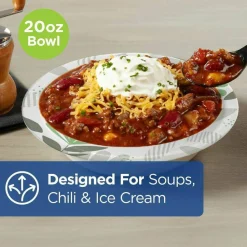 Dixie Ultra Pathways Heavyweight Paper Bowls, 20 Oz, Burgundy/Green, Carton Of 500 Bowls