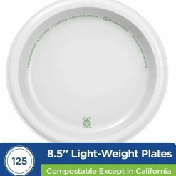 Dixie Basic Light-Weight Paper Plates, 8 1/2", White, 500 Count (125 Plates Per Pack, 4 Packs Per Case)