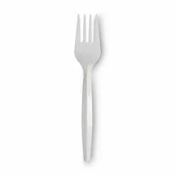 Dixie Bulk Case Plastic Forks, White, Case Of 1,000