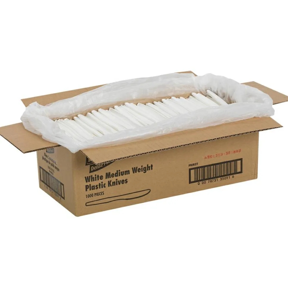 Dixie Bulk Case Plastic Knives, White, Case Of 1,000