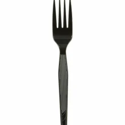 Dixie Grab'N Go Wrapped Cutlery, Fork, Plastic, Black, 90/Box, 6 Boxes/Carton