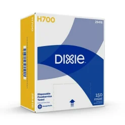 Dixie H700 Disposable Foodservice Towel, 1-Ply, 13 x 23.5, White/Green, 150/Carton