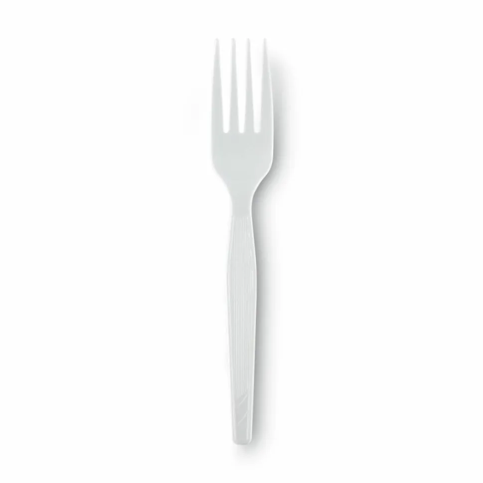 Dixie Heavy/Medium-Weight Forks, White, Pack Of 1,000