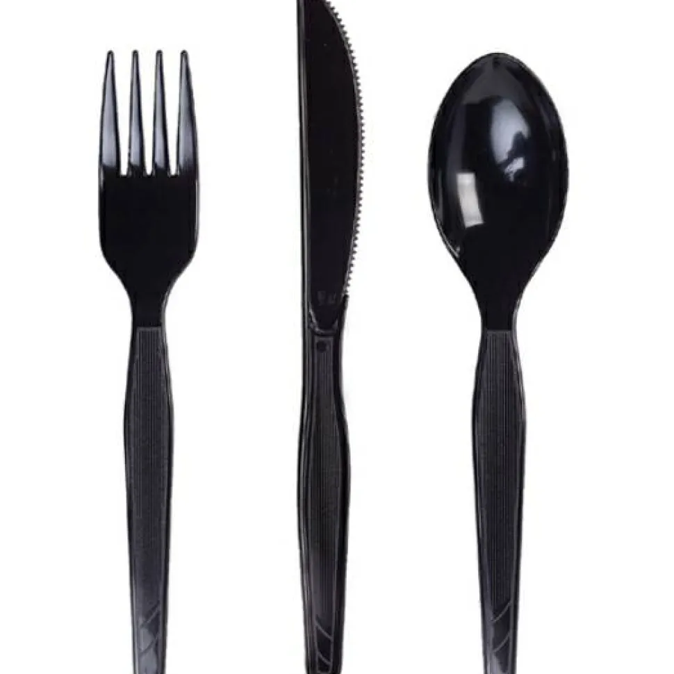 Dixie Heavy/Medium-Weight Knives, Black, Pack Of 1,000