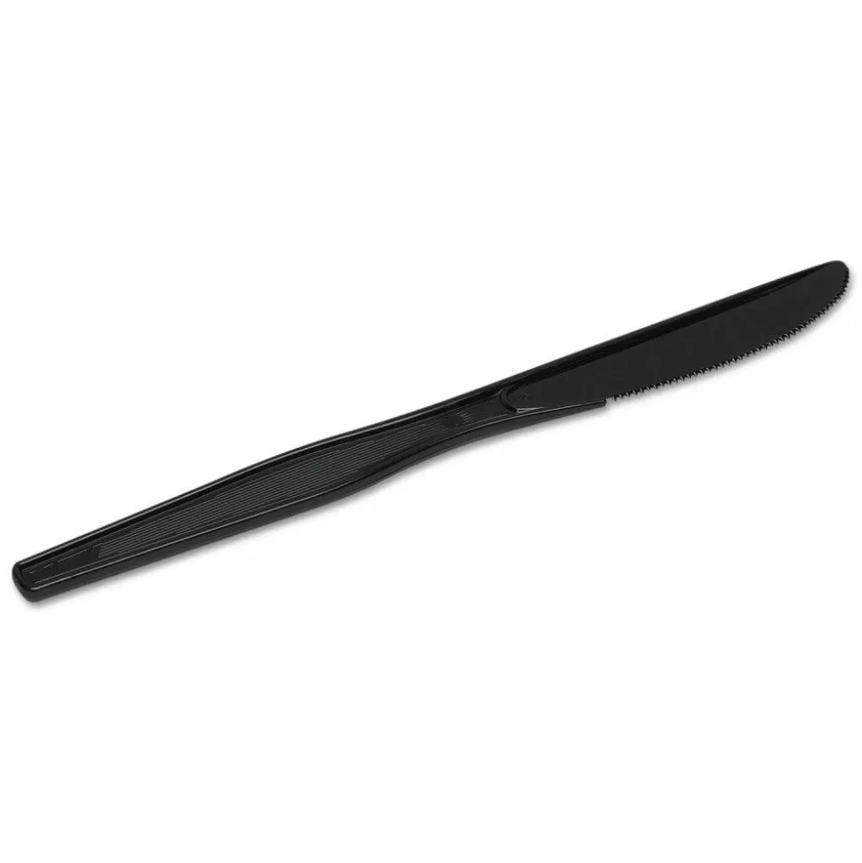 Dixie Heavy/Medium-Weight Knives, Black, Pack Of 1,000