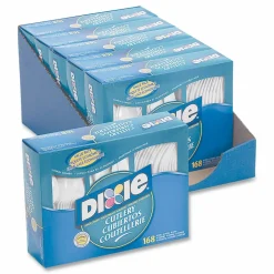 Dixie Heavyweight Disposable Forks, Knives & Spoons Combo Boxes by GP Pro - Cutlery Set - 56x Spoon - CM168CT