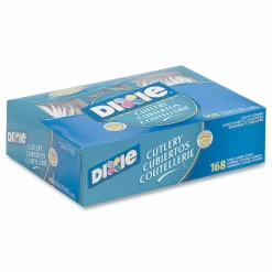 Dixie Heavyweight Disposable Forks, Knives & Spoons Combo Boxes by GP Pro - Cutlery Set - 56x Spoon - CM168CT