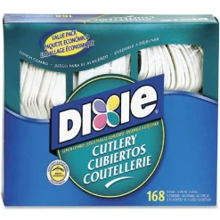Dixie Heavyweight Disposable Forks, Knives & Spoons Combo Boxes by GP Pro - Cutlery Set - 56x Spoon - CM168CT