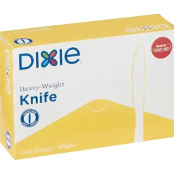Dixie Heavyweight Disposable Knives Grab-N-Go by GP Pro - Knife - 1000 x Knife - White - 100/Box - 10 / Carton