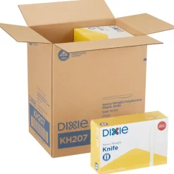 Dixie Heavyweight Disposable Knives Grab-N-Go by GP Pro - Knife - 1000 x Knife - White - 100/Box - 10 / Carton