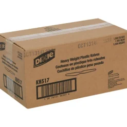 Dixie Heavyweight Utensils, Knives, Black, Box Of 1,000
