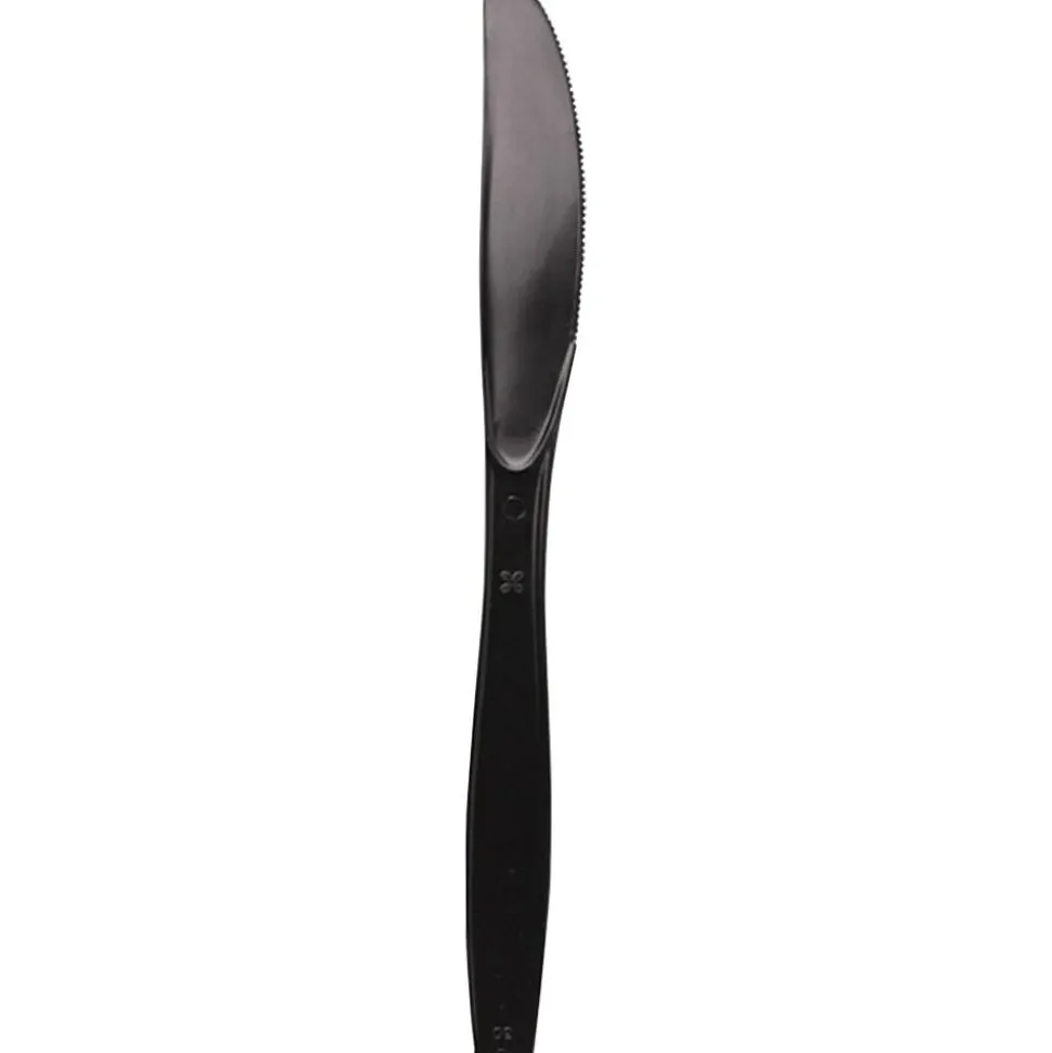 Dixie Heavyweight Utensils, Knives, Black, Box Of 1,000