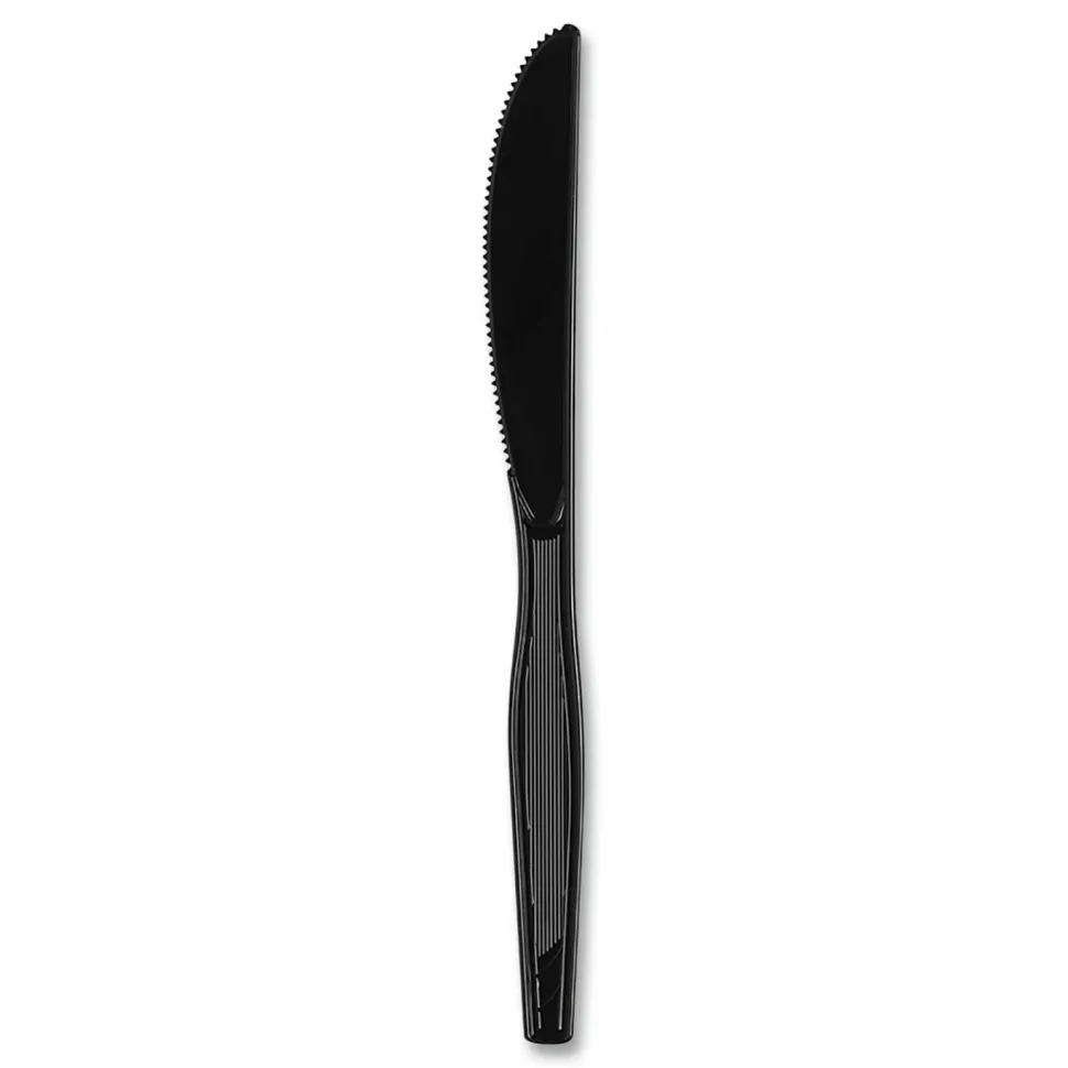 Dixie Heavyweight Utensils, Knives, Black, Box Of 1,000