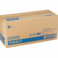 Dixie Individually Wrapped Heavyweight Spoon, Plastic, Black, 1,000/Carton