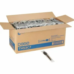Dixie Individually Wrapped Heavyweight Spoon, Plastic, Black, 1,000/Carton