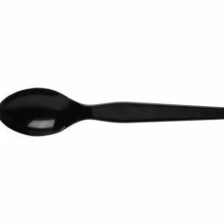 Dixie Individually Wrapped Heavyweight Spoon, Plastic, Black, 1,000/Carton