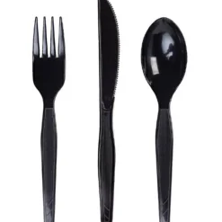 Dixie Medium-Weight Polystyrene Disposable Forks, 6.104"L, Black, 1000 Per Case