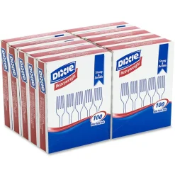 Dixie Plastic Cutlery, Heavyweight Fork, White, 100/Box