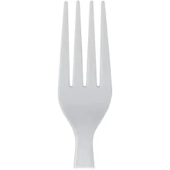 Dixie Plastic Cutlery, Heavyweight Fork, White, 100/Box