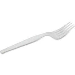 Dixie Plastic Cutlery, Heavyweight Fork, White, 1,000/Carton
