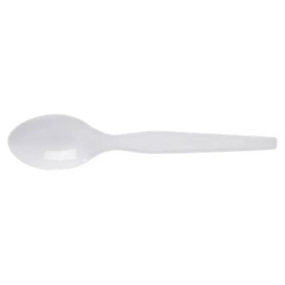 Dixie Plastic Cutlery, Heavyweight Spoon, White, 1,000/Carton