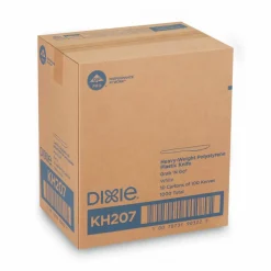 Dixie Plastic Cutlery, Heavyweight Knife, White, 100/Box