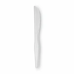 Dixie Plastic Cutlery, Heavyweight Knife, White, 100/Box